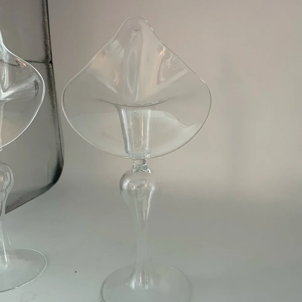 Candlestick holders 2 in set Tulip design